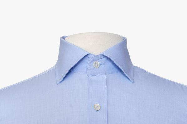 White chambray shirt with mandarin collar - Modern shirts